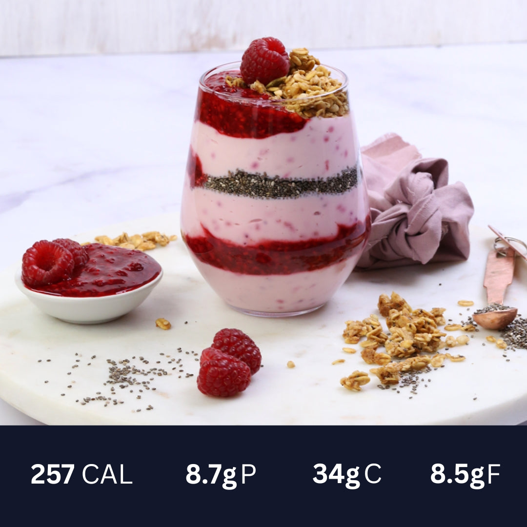 Raspberry Yoghurt with Chia & Granola