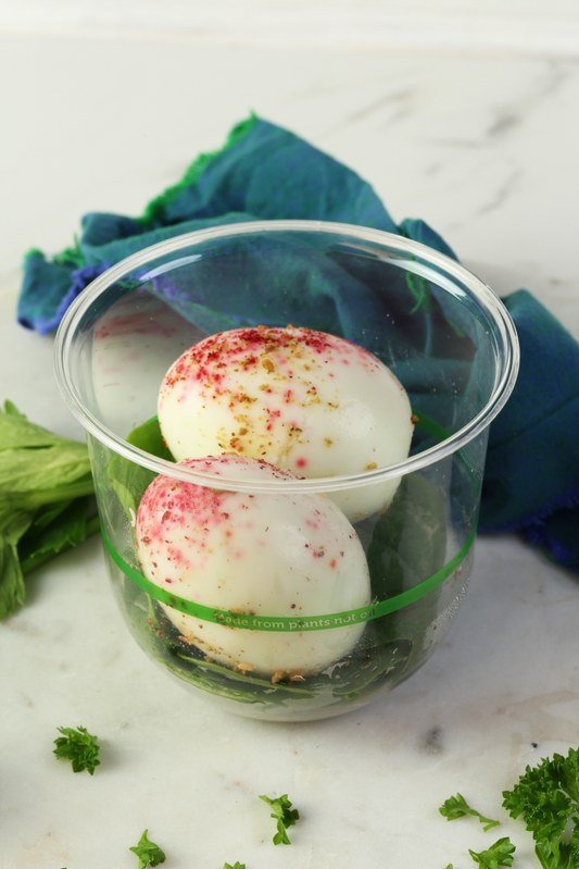 Boiled Eggs and Spinach Munchie Pod