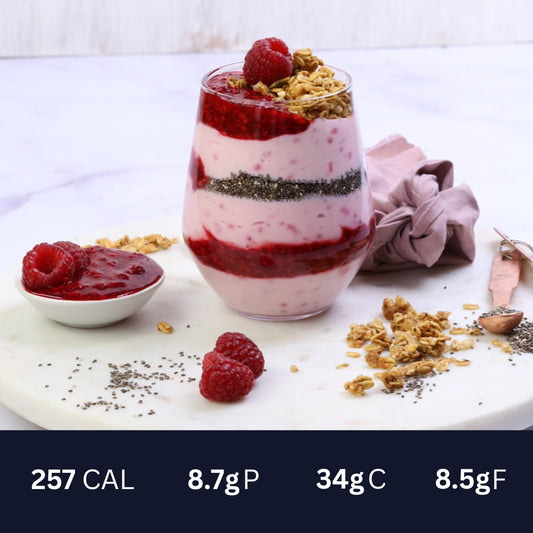 Raspberry Yoghurt with Chia & Granola
