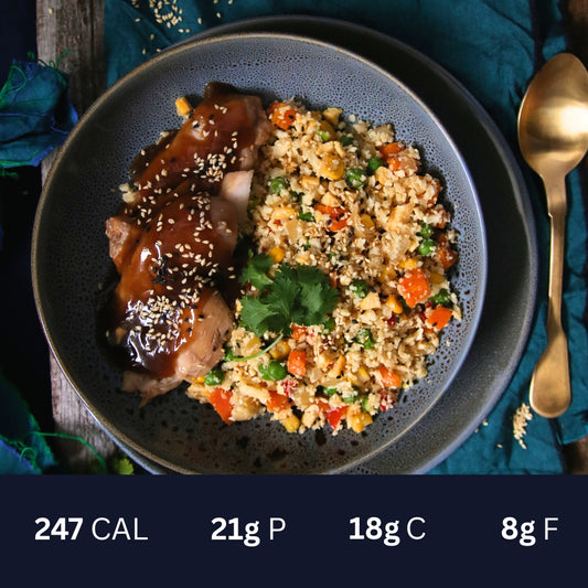 Terriyaki Chicken on Cauliflower Rice